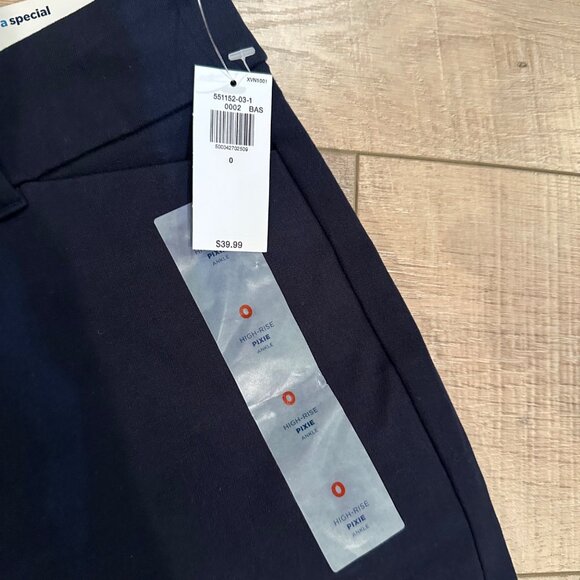 OLD NAVY BLUE WOMENS HIGH RISE PIXIE PANTS SIZE 0 NEW - Picture 5 of 10